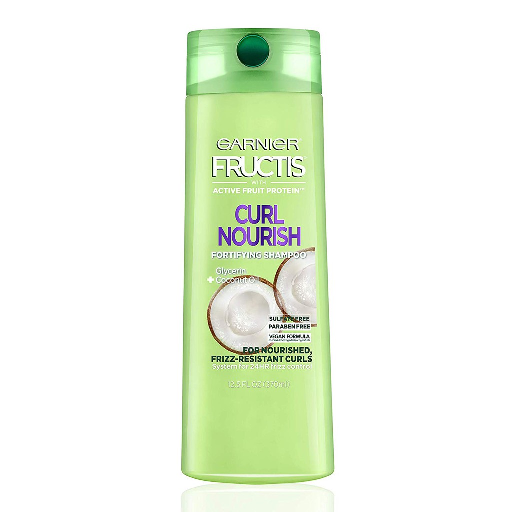 Dầu Gội Dành Cho Tóc Xoăn Garnier Hair Care Fructis Triple Nutrition Curl Nourish Shampoo 370ml (Mỹ)