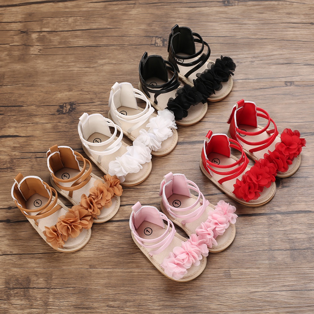 Giày Sandal Đính Hoa Chống Trượt Thời Trang Mùa Hè Cho Bé