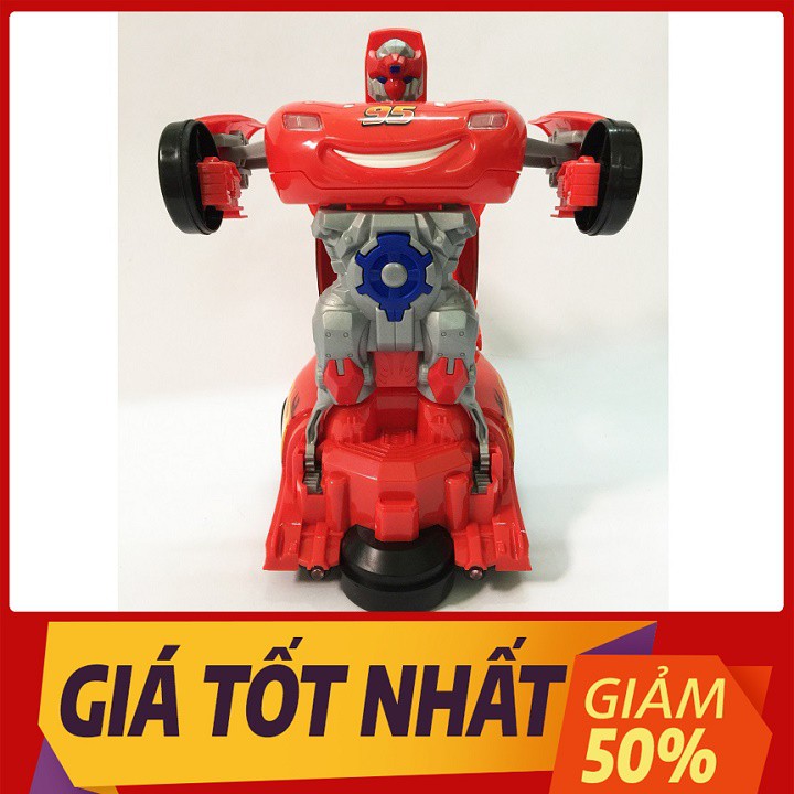 ✅FREESHIP 50K✅Đồ Chơi Xe Macqueen Biến Hình Robot, Chạy Pin Phát Nhạc Phát Sáng Vui Nhộn, Màu Cam Đặc Trưng Cao Cấp