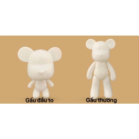 Set móc gấu tự đổ sơn Bearbrick màu Acrylic nhiều màu, thỏa sức sáng tạo