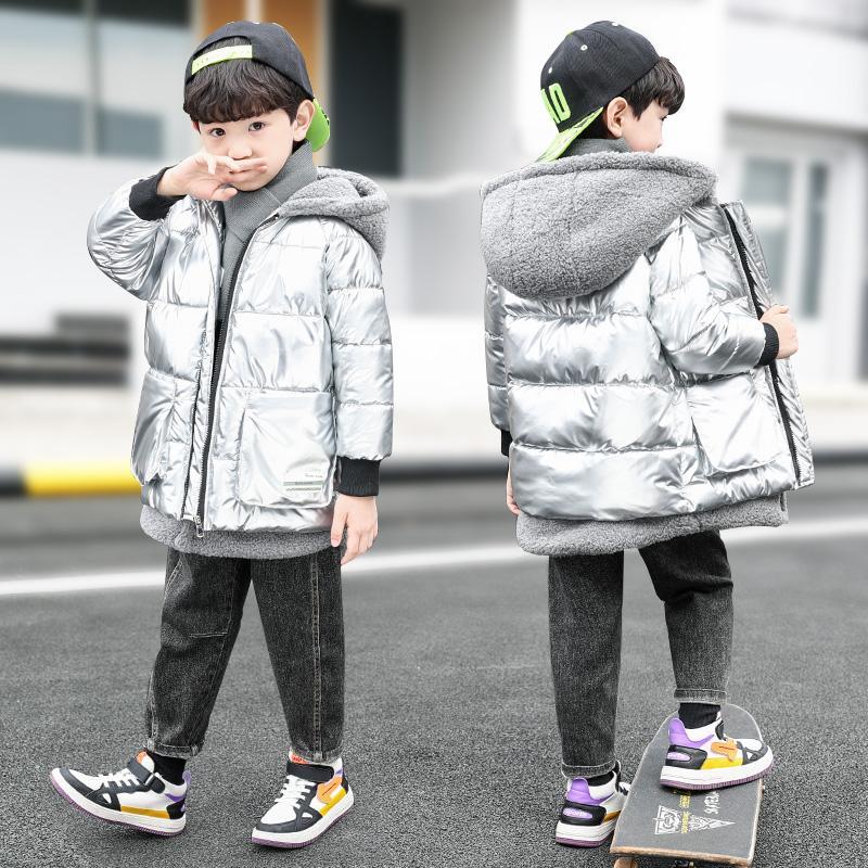 Boys Thick Cotton Velvet Winter Fur Clothing