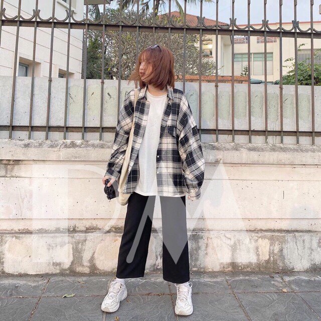 Áo Kẻ Caro 🌺 Áo Sơ Mi Nữ 🌺 Dáng rộng-dài tay-phong cách trẻ trung cho nữ-chất liệu thôm mềm gồm 2 màu-Mã ACR01 | BigBuy360 - bigbuy360.vn