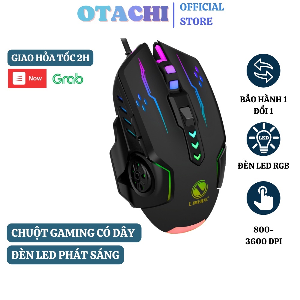 Chuột Gaming Có Dây Limei V7 Thiết Kế Độc Lạ Có Đèn LED Phát Sáng Nhiều Màu Thiết Kế Hiện Đại Phong Cách