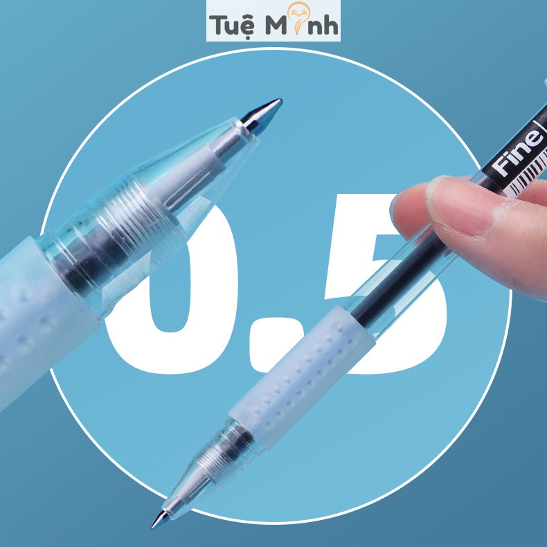 Bút mực gel nét 0.5mm Fine màu trong suốt Baoke B32, bút viết tiện lợi