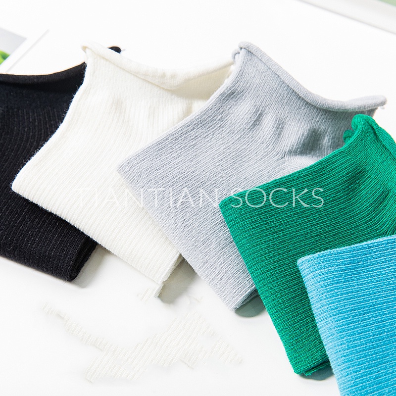 TIAN TIAN T172 Vớ Cotton Cổ Thấp Tất cổ ngắn Màu Sắc Kẹo Ngọt Thời Trang Xuân Hè Nhật Bản Cho Nữ