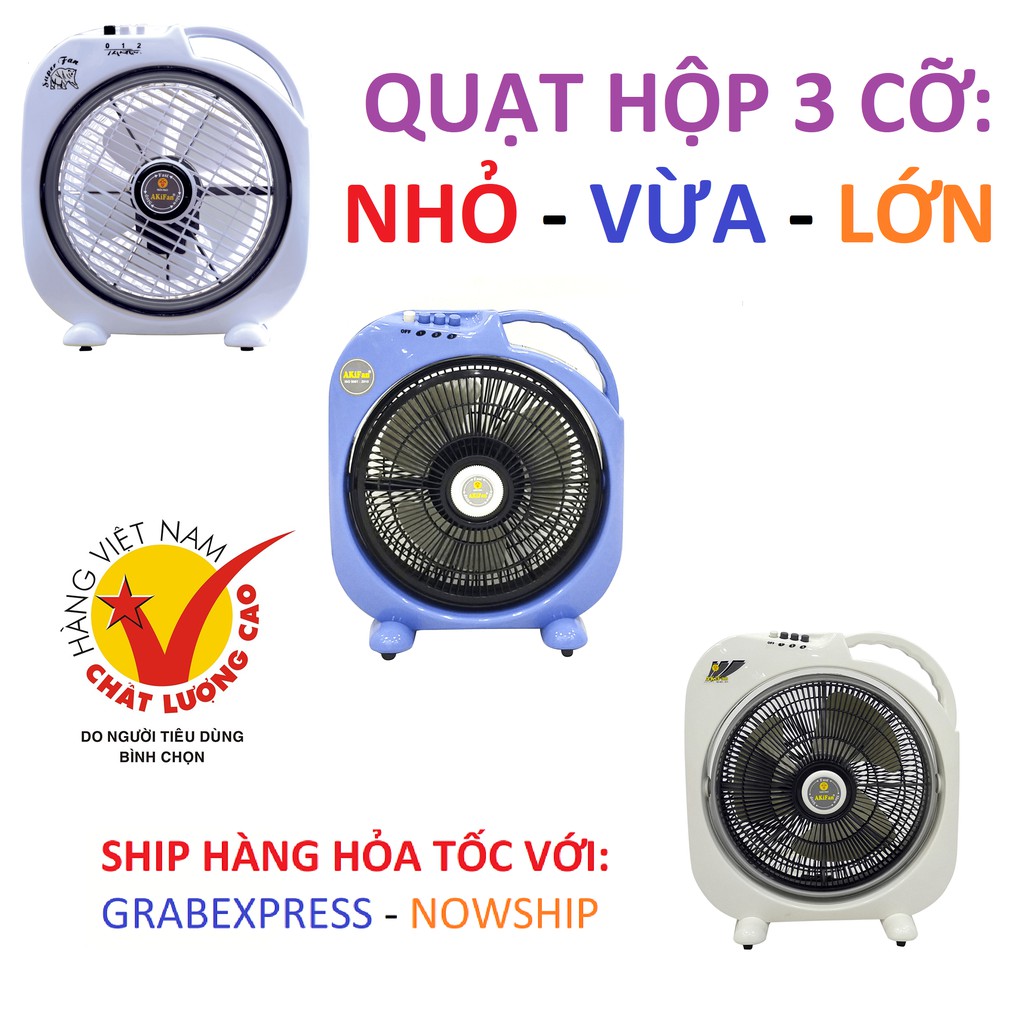 Quạt hộp Akifan 🔸3 cỡ quạt cho khách chọn🔸Hàng VN CLC 🔸BH 2 năm 🔸 Ship hỏa tốc