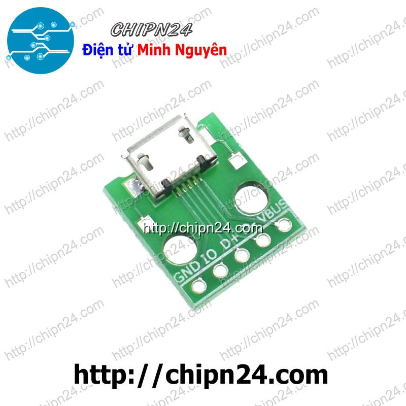 [1 CÁI] Đế chuyển Adapter Micro USB to DIP (PCB chuyển, Mạch chuyển)