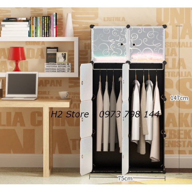 [SỈ] - TỦ NHỰA LẮP GHÉP ĐA NĂNG 8 Ô CỬA TRẮNG TRONG ĐẸP SÂU 47CM