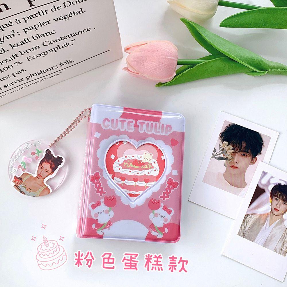 Album Ảnh DARON Bánh Gấu Với Móc Khóa Trái Tim 3 inch Và 20 Túi Đựng Ảnh Thần Tượng