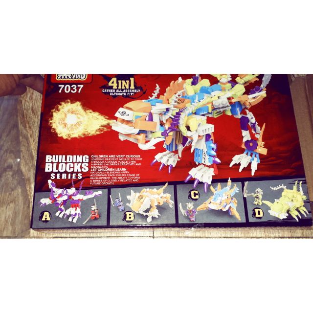 Lắp ráp Lego Ninjago Linh Thú kết hợp Thành rồng 7037