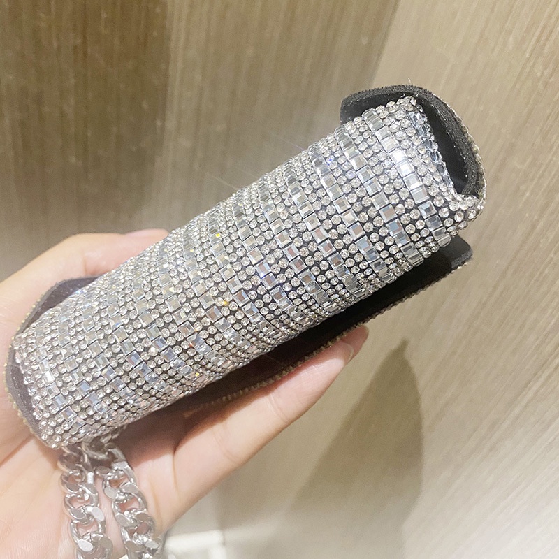 Túi Đeo Chéo Mini Hình Vuông Đính Đá Lấp Lánh Mẫu Mới 2022 Thời Trang Cho Nữ