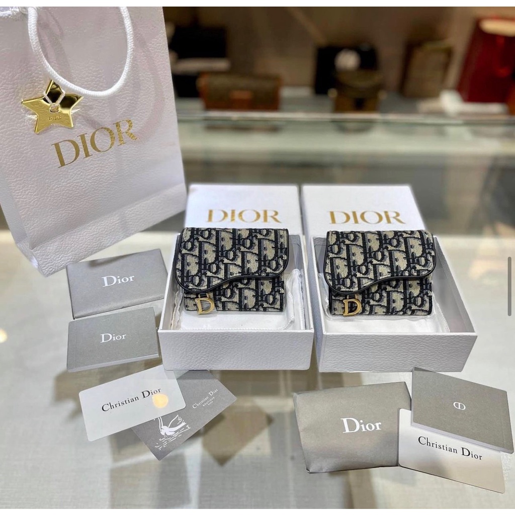 TÚI ĐỰNG THẺ DIOR / DIOR CARD HOLDER CÓ KÈM DÂY ĐEO