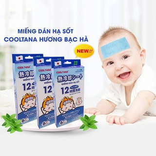 Miếng dán hạ sốt COOLTANA giúp hạ nhiệt, giảm sốt, giảm đau làm mát liên tục suốt 10 tiếng, hộp 06 miếng - Gutymart