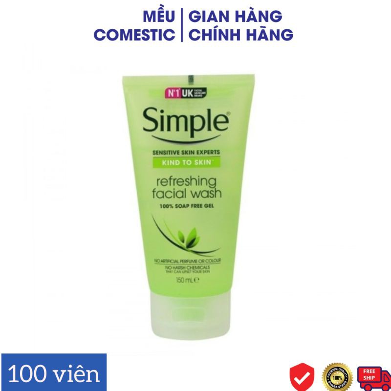 SỮA RỬA MẶT SIMPLE KIND TO SKIN REFRESHING FACIAL WASH GEL 150ml