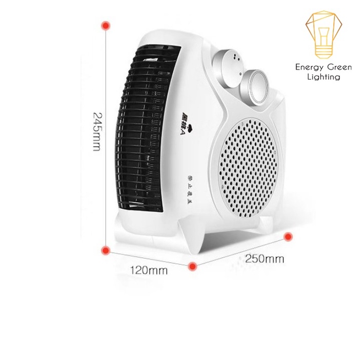 Máy sưởi để bàn Energy Green Lighting MS-305 - Tích hợp tản gió - Vỏ ABS chống cháy - Công Suất 500-800w - BH 1 Năm