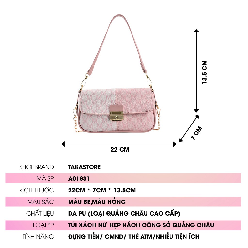 Túi kẹp nách đẹp xách nữ  đeo chéo  vai cao cấp thời trang  quảng châu phong cách HÀN QUỐC A01831