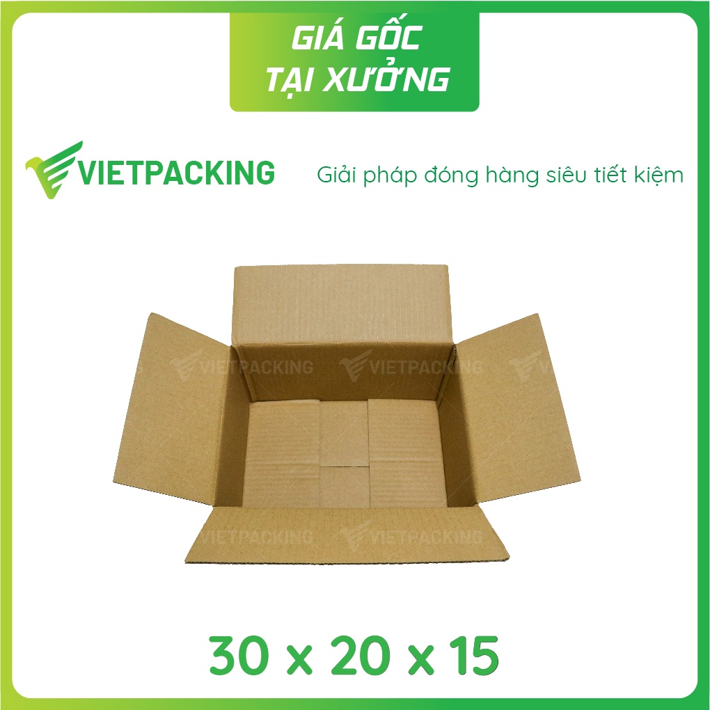 [Sản phẩm hot] 50 hộp carton size 30x20x15 giấy cứng, hộp đẹp