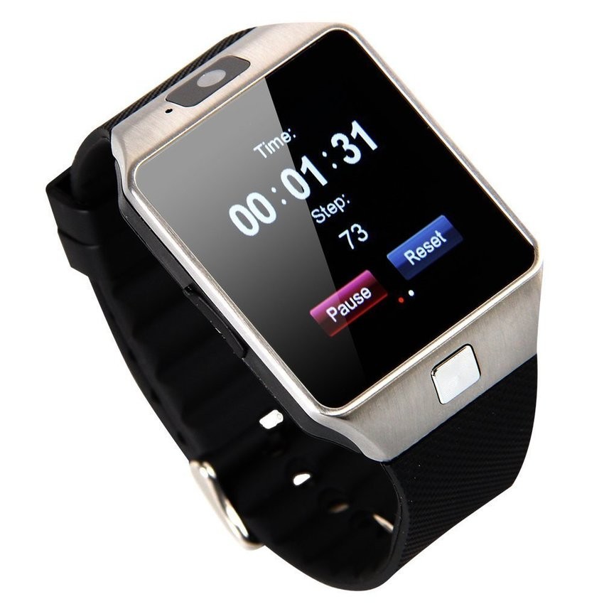 Đồng hồ thông minh Smartwatch DZ09 (Đen phối bạc)