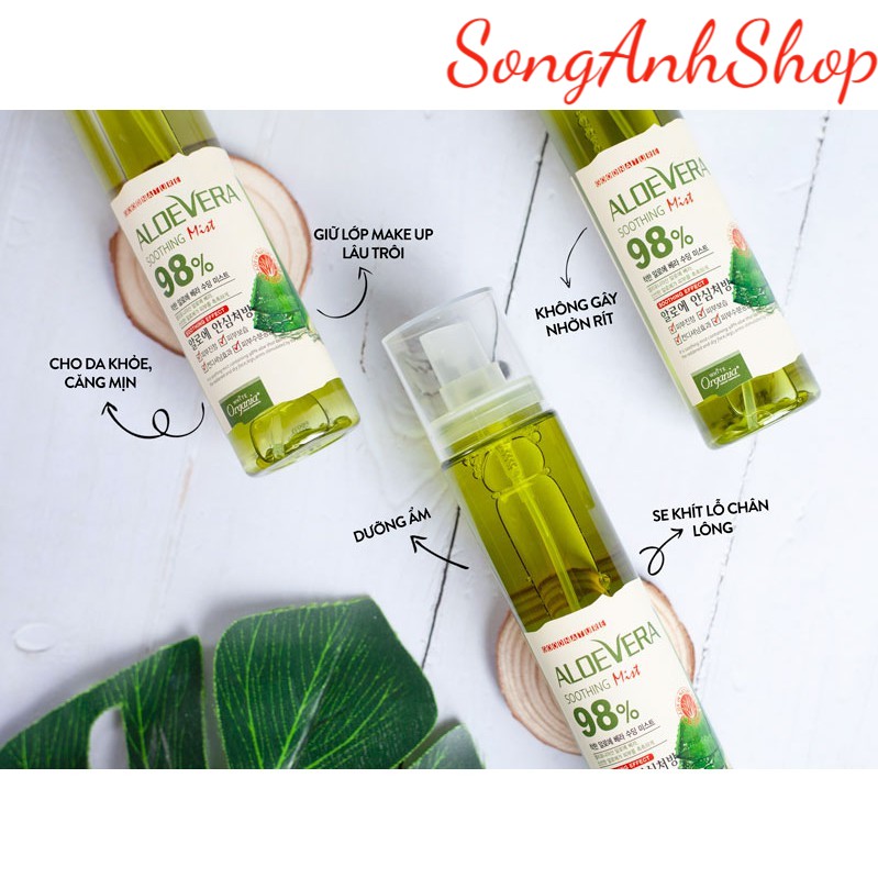 Xịt Khoáng lô hội Aloe Vera Soothing Mist 98% 118ml