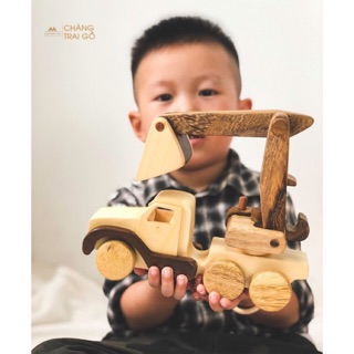 Xe Máy Xúc  - Đồ Chơi Gỗ Trẻ Em Chàng Trai Gỗ