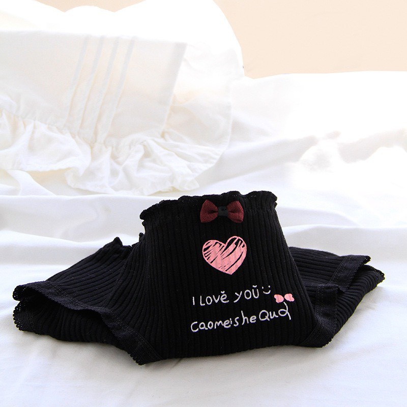 Quần Lót Nữ Cotton gân tăm cạp chun bèo đính nơ mẫu C875 | BigBuy360 - bigbuy360.vn