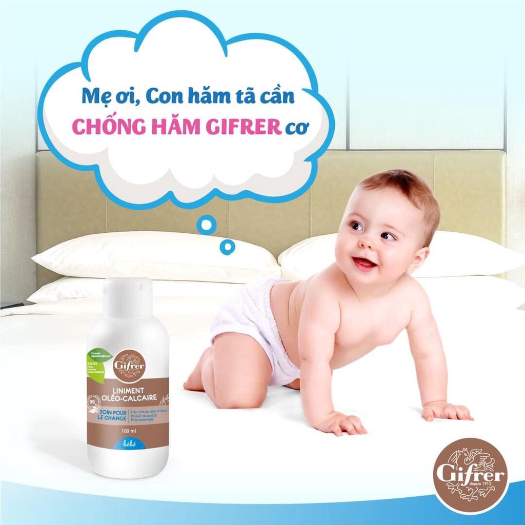 Sản phẩm chăm sóc vệ sinh chống hăm tã cho bé Gilbert Liniment oléo-calcaire 100ml