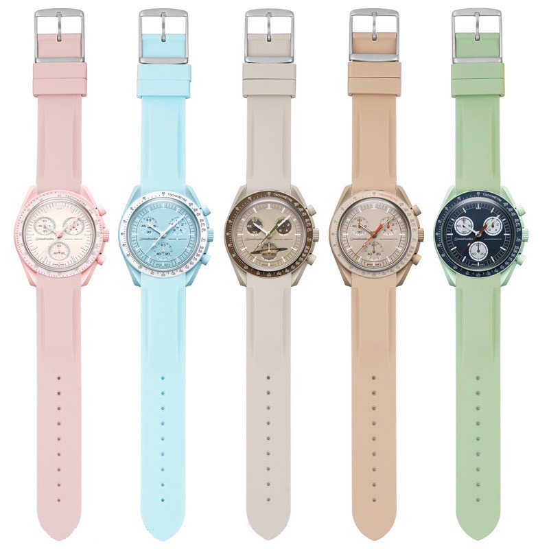 Dây Đeo Cao Su Mềm 20mm Chống Thấm Nước Cho Đồng Hồ Thể Thao Omega X Swatch MoonSwatch