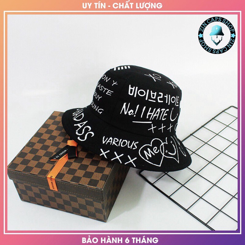 Nón buket 1 mặt hoạ tiết nhiều chywx