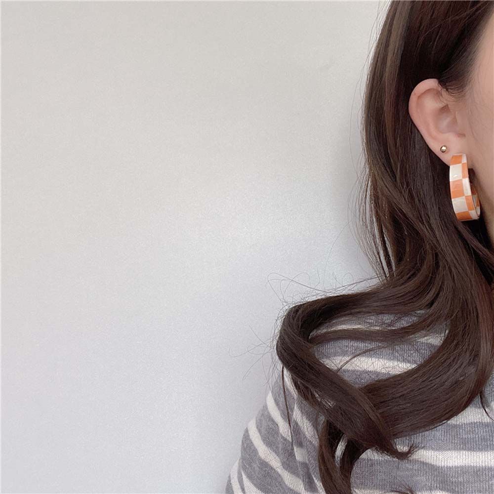 Khuyên tai xỏ lỗ hình chữ C tùy chọn màu sắc phong cách Hàn Quốc cổ điển thời trang cho nữ 925
