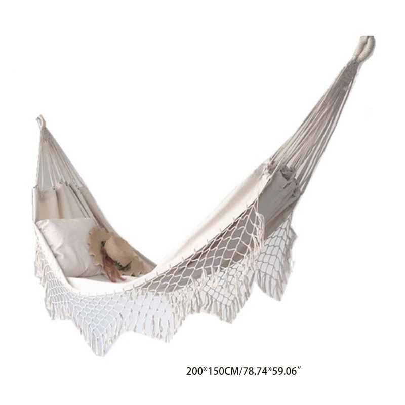 Võng Macrame Hai Lớp Vải Canvas Tua Rua Cỡ Lớn Treo Tường Trang Trí Phòng Ngủ / Sân Vườn / Bãi Biển