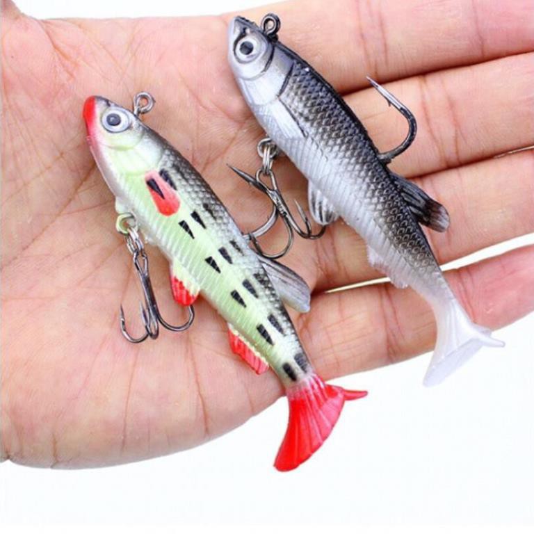 Mồi câu cá giả mềm 90mm/14g có 6 màu đồ câu FISHING_HD