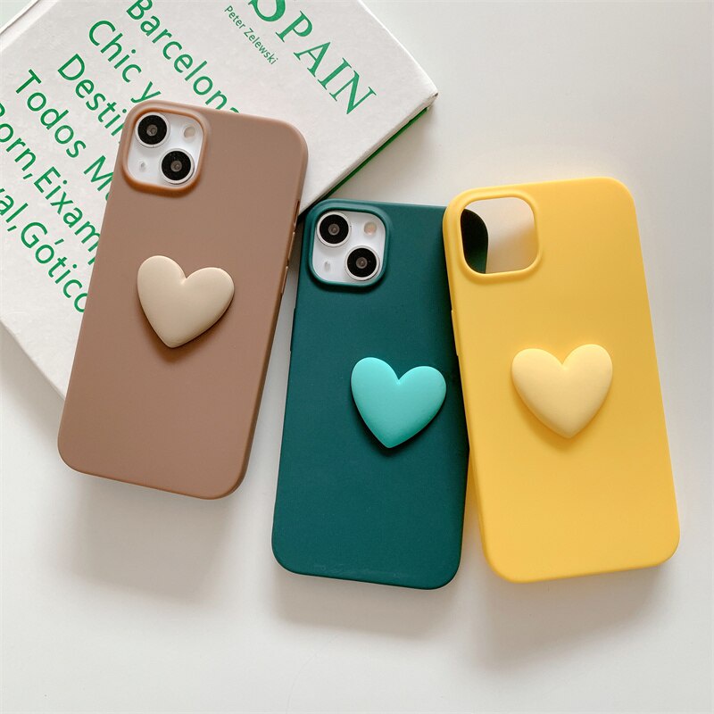 Ốp điện thoại TPU mềm mặt nhám màu kẹo hình trái tim đơn giản cho Xiaomi Redmi Note 11 10 11T Pro Poco M3 M4 Pro 5G