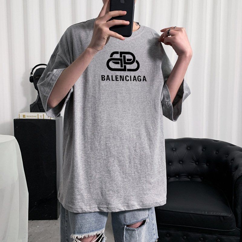 [Hàng Sẵn] Áo Thun Tay Lở Form Rộng In Balenciaga Logo Vector ATI34 - Áo Unisex Nam Nữ In Hình Cá Tính