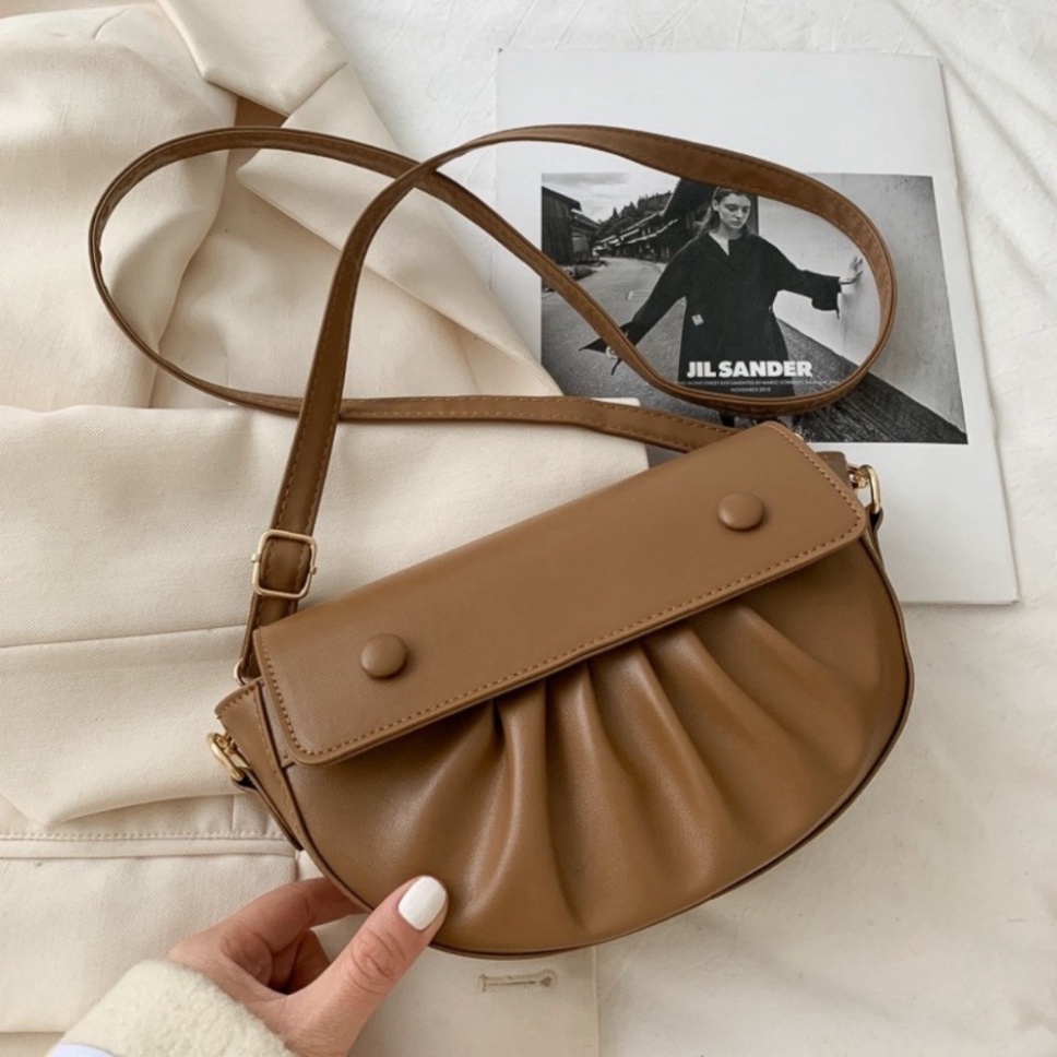 Túi Đeo Chéo Nữ ❤️Freeship ❤️ Túi Đeo Chéo Bán Nguyệt Giá Rẻ Kéo Khóa Miệng Chất Đẹp Size 20