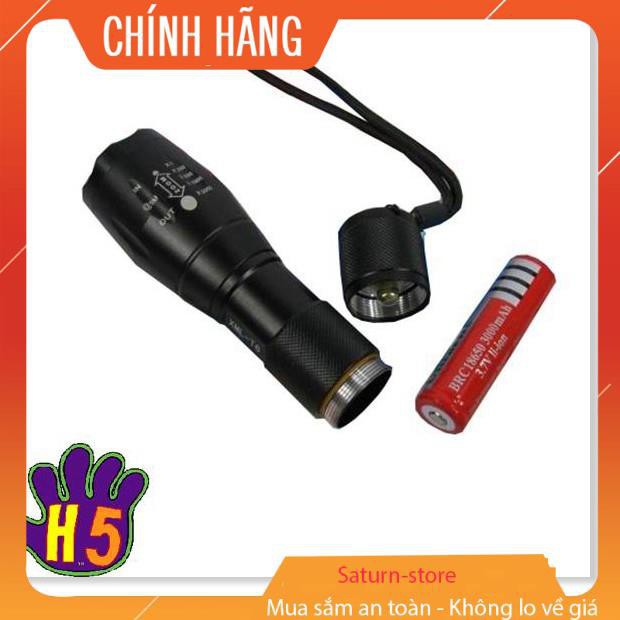 Đèn pin siêu sáng, Đen bin sieu sang, Đèn pin chống nước siêu sáng XML-16 cao cấp Tặng kèm ngay 1 Pin, 1 Đốc sạc, 1 đốc