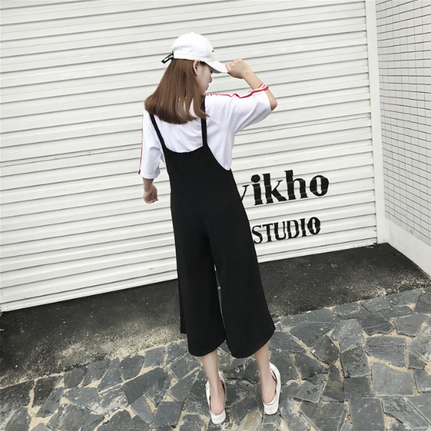 Quần Yếm Jean Màu Đen Ống Rộng Năng Động Thời Trang Cho Nữ | BigBuy360 - bigbuy360.vn