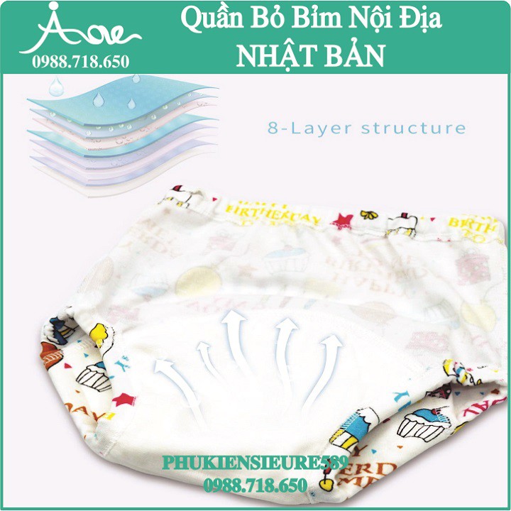 Quần bỏ bỉm Nhật Bản 8 lớp I Love sz 80-90-100-110 cho bé 5-17 kg siêu đẹp, siêu mềm mịn !!!