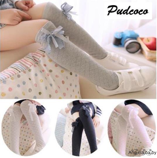 Vớ Cotton Cao Cổ Đính Nơ Xinh Xắn Cho Bé Gái