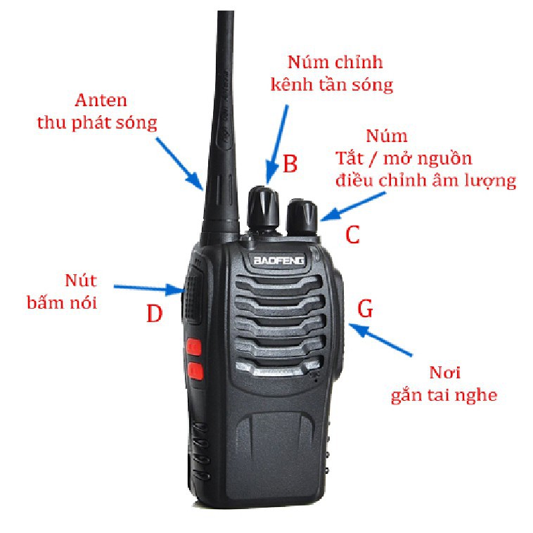 1 CẶP 2 BỘ ĐÀM BAOFENG 8886 / BF800S 16 kênh