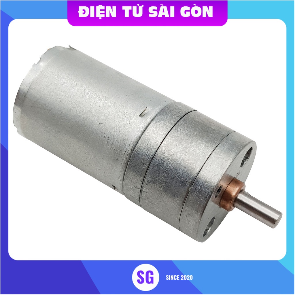 Động cơ giảm tốc GA25 370 12V tốc độ 12 RPM / 35 RPM / 60 RPM / 130 RPM / 280 RPM / 620 RPM / 1360 RPM