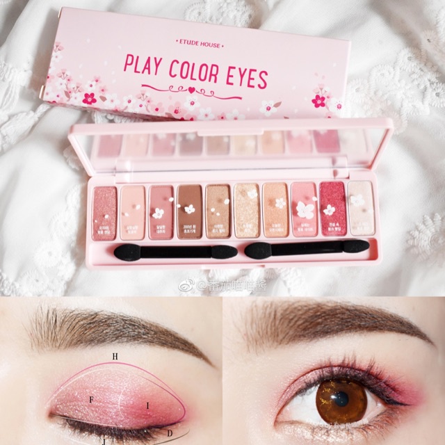 Bảng phấn mắt 10 màu tươi tắn Etude Play Color Eyes BakeHouse đủ cả các chất phấn nhũ, lì, kim tuyến, lên màu chuẩn đẹp.