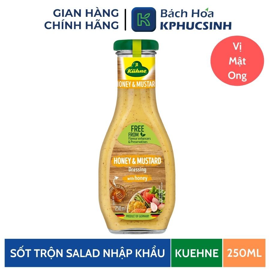 Sốt trộn salad vị mật ong hiệu Kuehne 250 ml KPHUCSINH - Hàng Chính Hãng