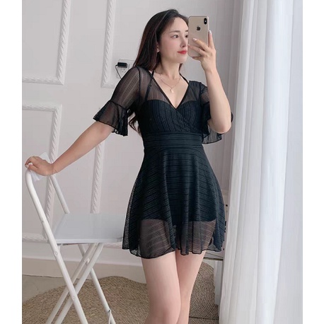 Đồ bơi bikini ren cao cấp áo tắm dáng váy che khuyết điểm BR03