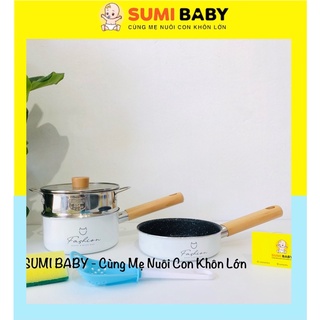 Bộ nồi chảo fashion kèm xửng hấp cho bé ăn dặm