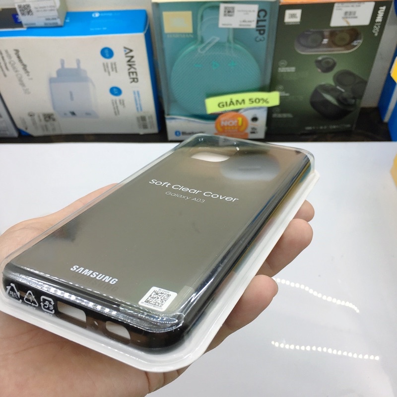 Chính hãng nguyên seal - Ốp lưng Samsung Galaxy A03 Soft Clear Cover