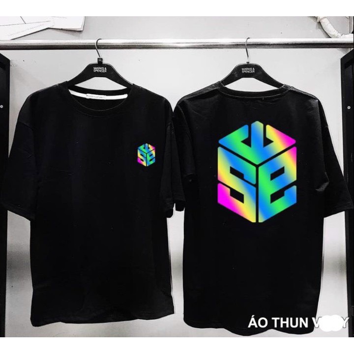 &lt;FREE SHIP&gt; Áo thun nam nữ unisex tay lỡ in phản quang chất thun co giãn 4 chiều (pslucgiac)