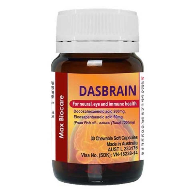 Dasbrain - Viên uống bổ não, tăng cường hệ miễn dịch Lọ 30 viên