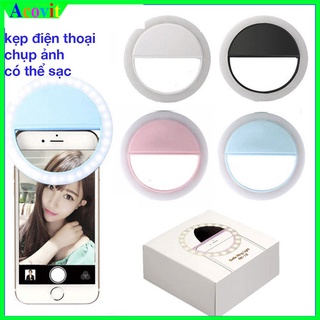 Đèn selfie hỗ trợ chụp ảnh cực đẹp,Đèn vòng LED GOOJODOQ có kẹp hỗ trợ chụp ảnh selfie cho điện thoại Acovit