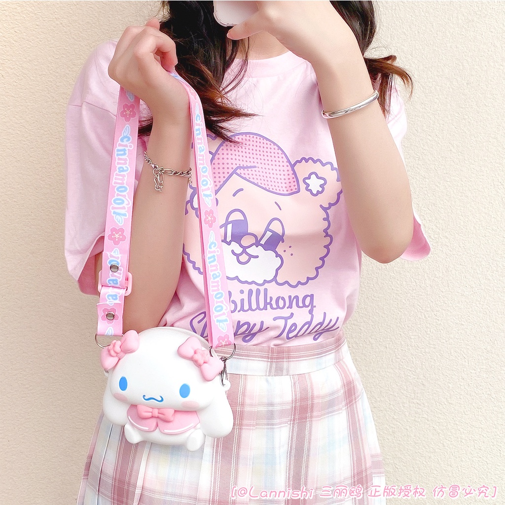 Túi Đeo Chéo Vai Bằng Silicone Màu Cầu Vồng Dành Cho Bé Gái