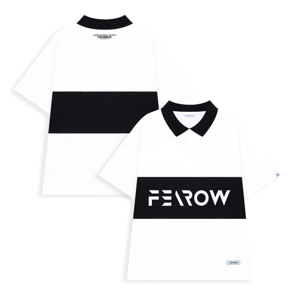 Áo polo nam nữ local brand unisex Fearow Cross / Trắng Đen - FW707